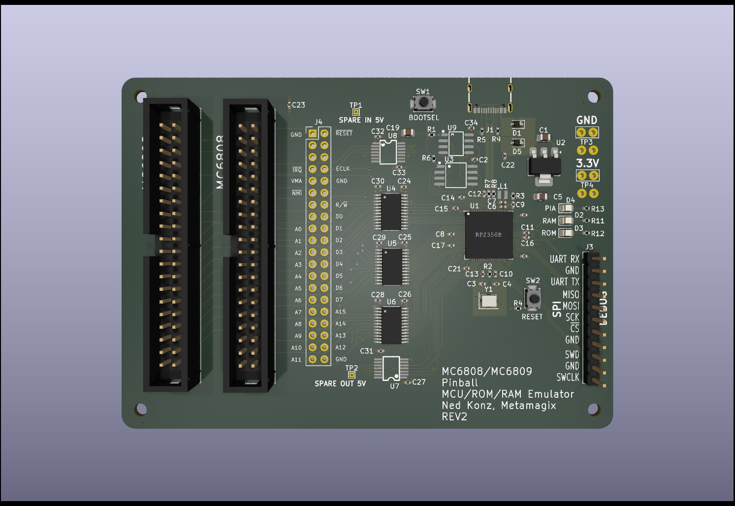 MC6800/MC6808 Emulator Board